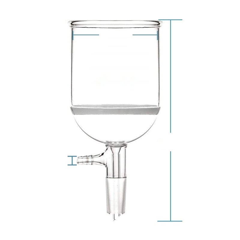 ISKO Borosilicate Glass Buchner Filtering Funnel with Coarse Frit Standard Taper Inner Joint and Vacuum Serrated Tabulation 1000ml G2 GRADE - Image 4