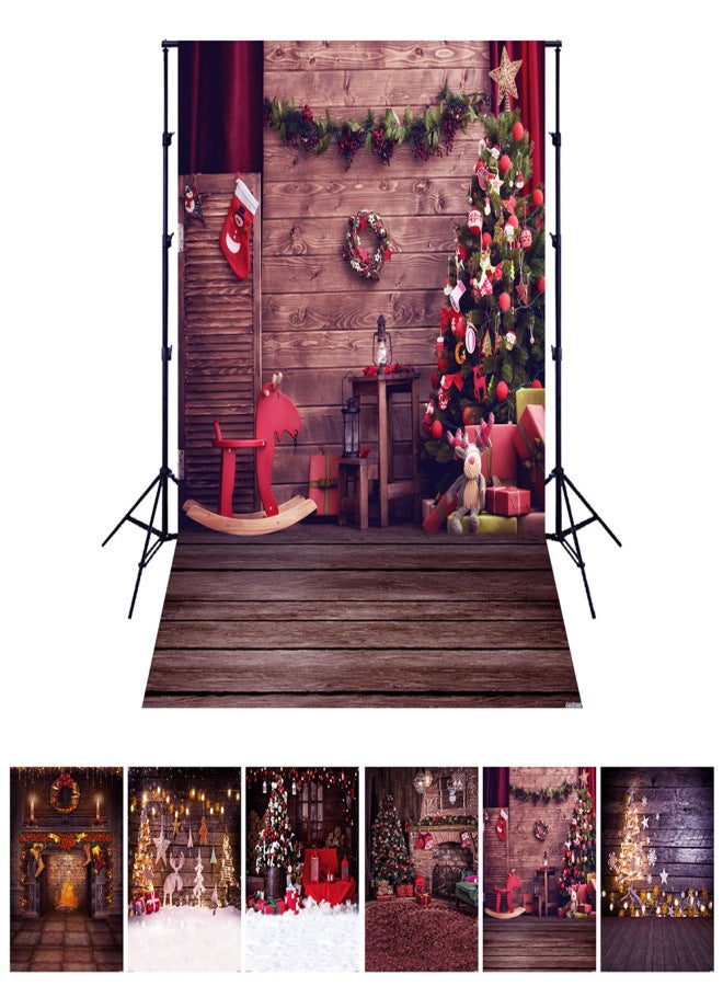 1.5*2 meters/ 5*7 feet Christmas Holiday Theme Background Photo Studio Props Foldable Polyester Fibre Photography Backdrop for Newborn Portrait Christams Party Photography 6 Models for Option