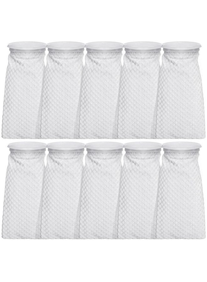 TOPZEA TOPZEA 10 Pack 4 Inch Ring Filter Socks 150 Micorn, 3D Honeycomb Aquarium Filter Bag for Saltwater Freshwater Fish Tank, Ponds, Use in Sumps/Overflows, Aquarium Filter Accessory, 9.8 Inch Long  - Image 1