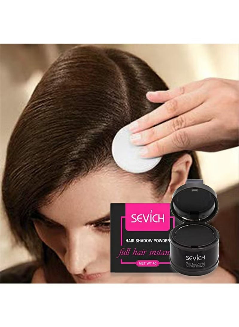 Sevich Hair Shadow Powder,Quick Cover Grey Hair Root Concealer，Eyebrows,Beard Line for Thinning Grey Hairline,Windproof，Sweatproof,Easy to use with mirror (Black 4g) - Image 3