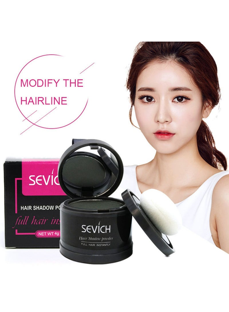 Sevich Hair Shadow Powder,Quick Cover Grey Hair Root Concealer，Eyebrows,Beard Line for Thinning Grey Hairline,Windproof，Sweatproof,Easy to use with mirror (Black 4g) - Image 1