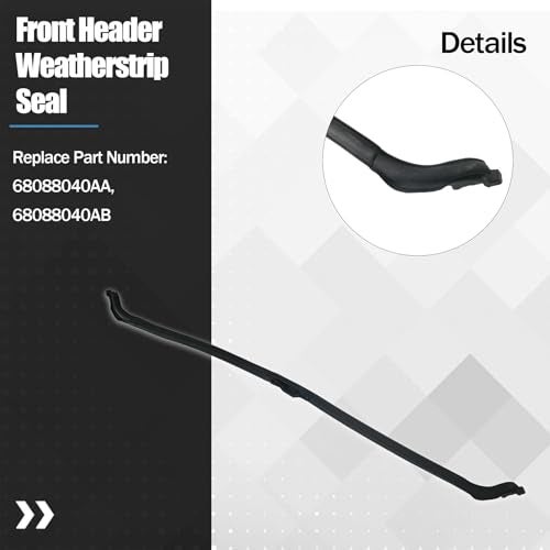 KMBNTU Hard Top Roof Seal Front Header Weatherstrip Seal Fit for Jeep Wrangler JKU 2011-2018 Replace 68088040AA 68088040AB - Image 2