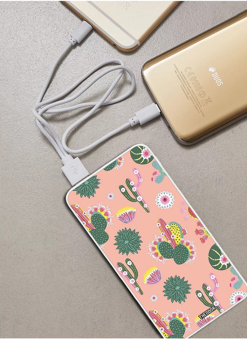 Theodor - 10,000 mAh Super Fast Charging Ultra Compact Power Bank with Quick Charge & Power Delivery, Portable Charger For iPhone and Android Cactus - Image 1