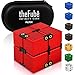 PILPOC theFube Infinity Cube Fidget Desk Toy Aluminum Infinite Magic Cube with Case Sturdy Heavy Relieve Stress and Anxiety for ADD ADHD OCD Red - Image 2