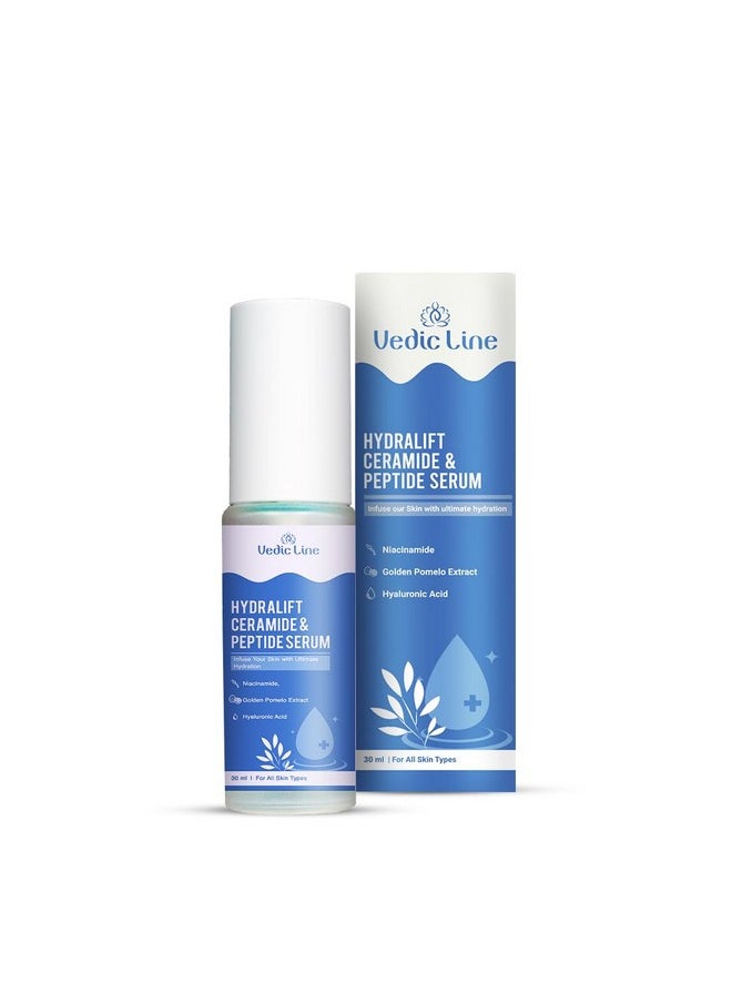 Vedic Line Vedicline HydraLift Ceramide & Peptide Serum with Niacinamide & Hyaluronic Acid, Provides Deeply Hydration & Skin Barrier Support for a Plump, Youthful Radiant Skin 30ml  - Image 2