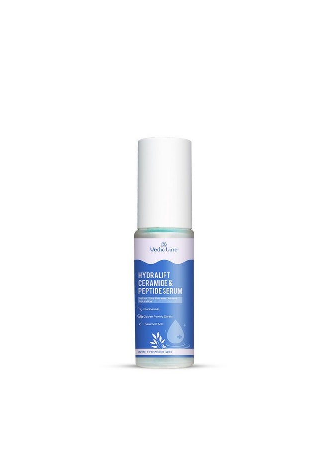 Vedic Line Vedicline HydraLift Ceramide & Peptide Serum with Niacinamide & Hyaluronic Acid, Provides Deeply Hydration & Skin Barrier Support for a Plump, Youthful Radiant Skin 30ml  - Image 1