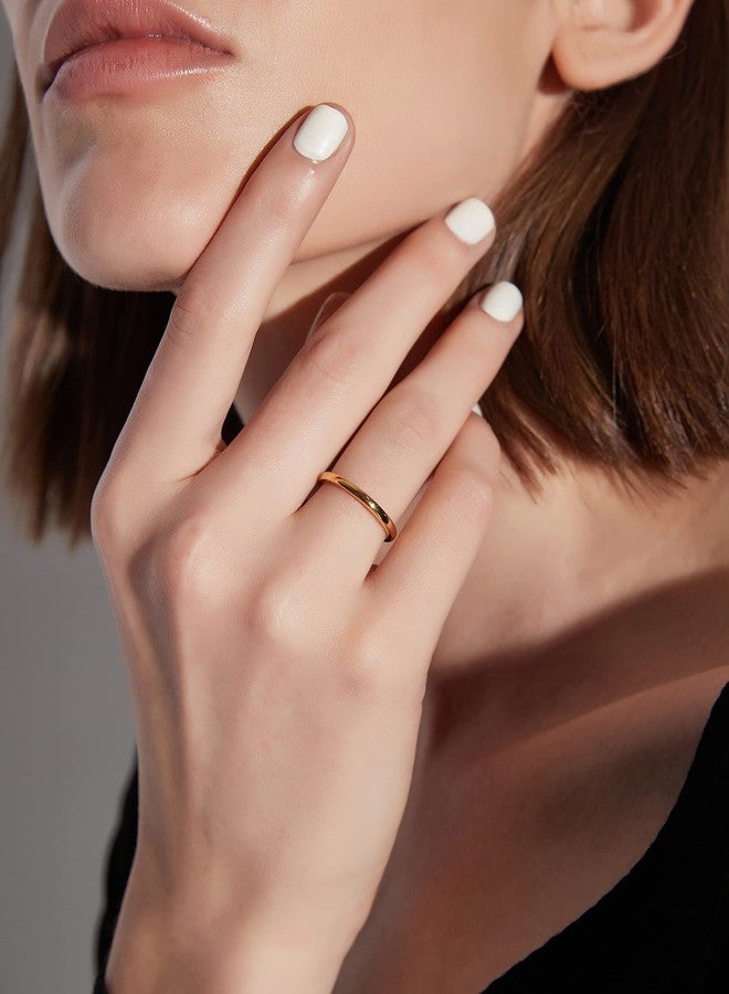 Greenpod 2mm 4mm 6mm Tungsten Wedding Bands Ring for Women Men Rose Gold Plated/Silver/24K Gold Plated/Black Polished Slim Engagement Promise Rings Comfort Fit Size 4-13, 6, Tungsten, tungsten - Image 4