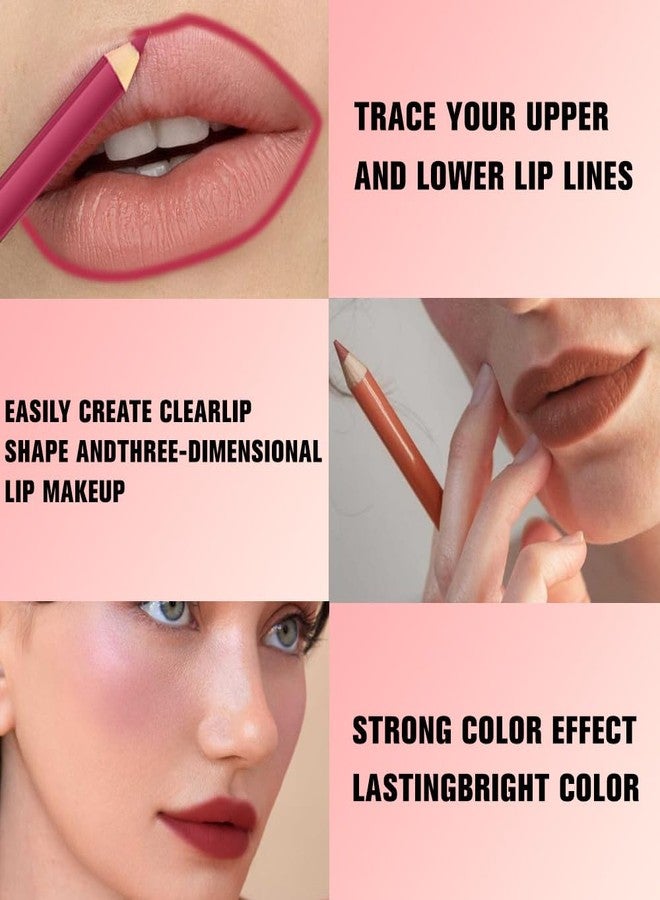 evpct 12Pcs Matte Waterproof Lip Liner Crayon Pencils Set Packs for Shaping & Sculpting Lips, Nude Pink Chestnut Maroon Dark Taupe Brown Plum Purple Deep Red Creamy Lipstick and Lip Liner Set - Image 4