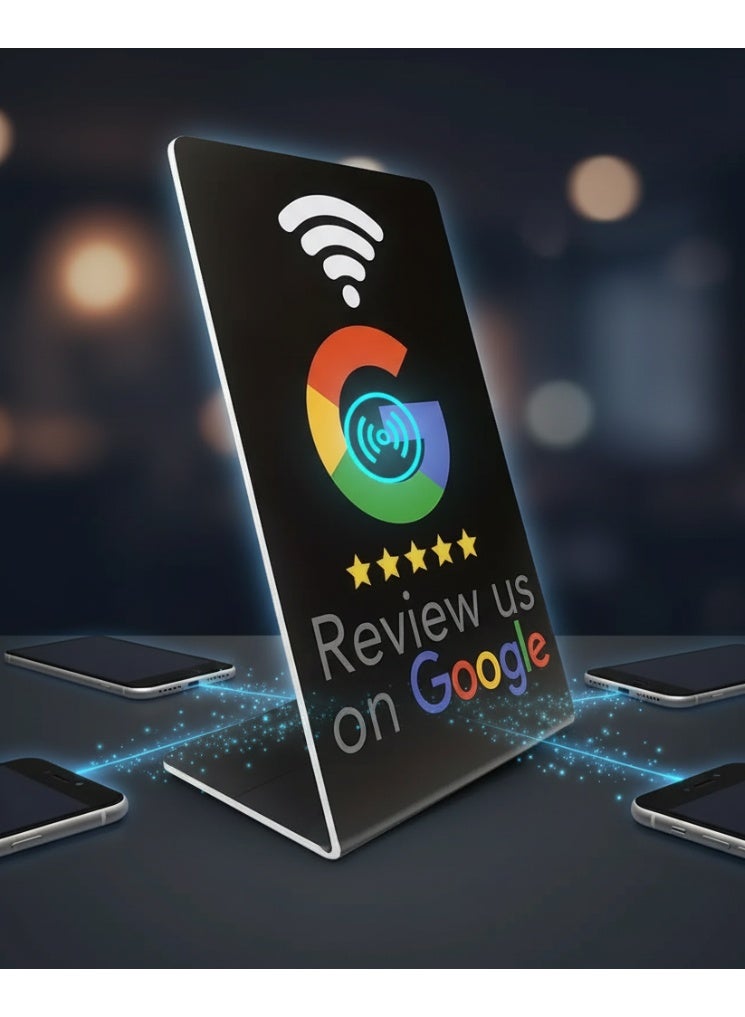 Smart Google Review Card for Business – Tap to Collect Customer Reviews, Build Trust & Boost Social Media – NFC Contactless Card with 13.56MHz NTAG215 Chip for Google Reviews & Instagram Growth - Image 2