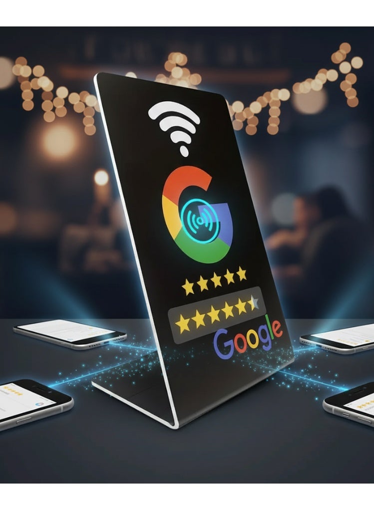 Smart Google Review Card for Business – Tap to Collect Customer Reviews, Build Trust & Boost Social Media – NFC Contactless Card with 13.56MHz NTAG215 Chip for Google Reviews & Instagram Growth - Image 4