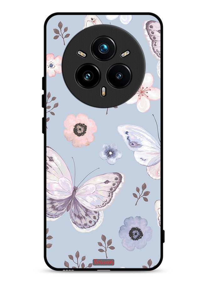 Tolwak Realme 14 Pro 5G Protective Case Cover Butterflies And Flowers