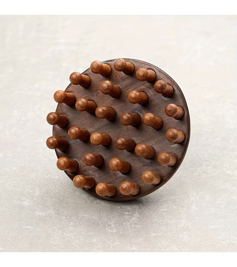 Brown Wooden Wide Tooth Massage Comb 28 Pin For Detangling Scalp Massage Wonderful Gift - Image 2