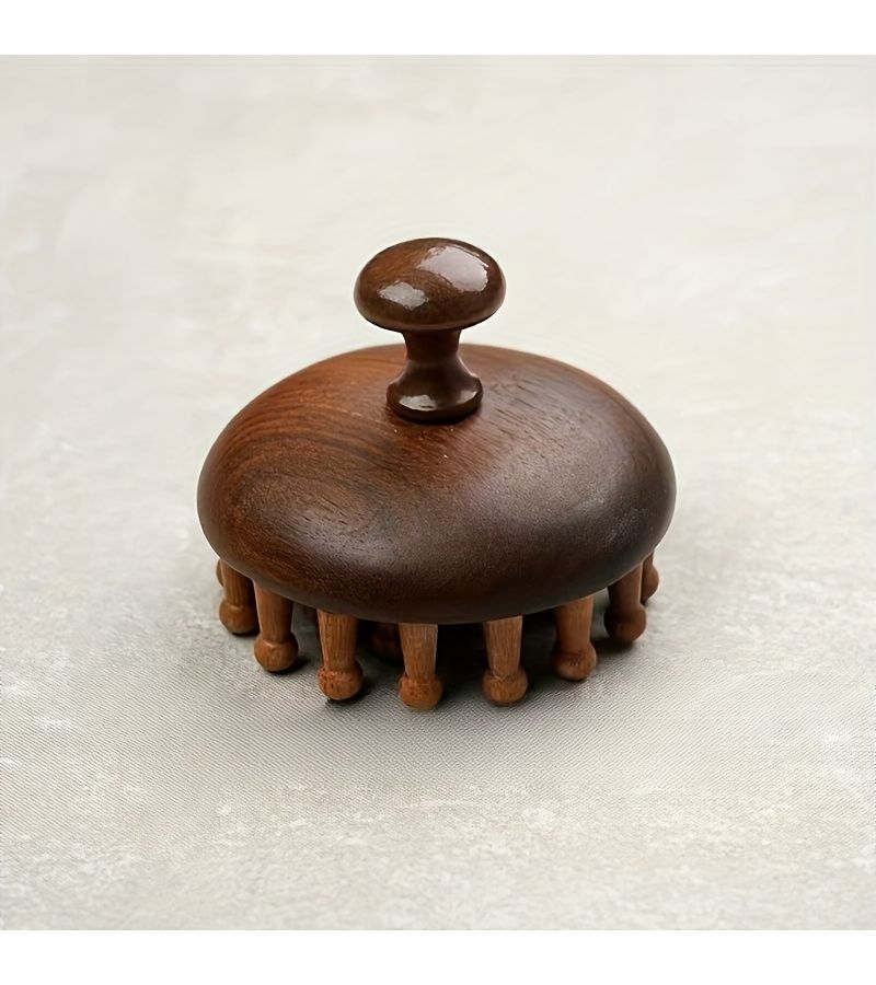Brown Wooden Wide Tooth Massage Comb 28 Pin For Detangling Scalp Massage Wonderful Gift - Image 4