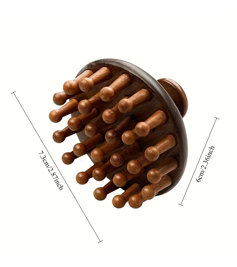 Brown Wooden Wide Tooth Massage Comb 28 Pin For Detangling Scalp Massage Wonderful Gift - Image 3