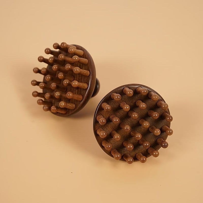 Brown Wooden Wide Tooth Massage Comb 28 Pin For Detangling Scalp Massage Wonderful Gift - Image 5