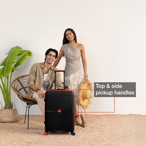 Nasher Miles Bali Hard-Sided Polypropylene Check-in Luggage 24 inch | 65cm | 8 Wheels Medium Trolley Bag for Travel | Suitcase (Black) - Image 4