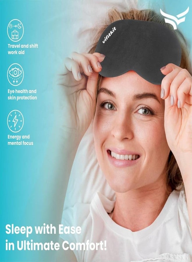 Vifitkit VFK by Xtrim Eye Mask for Sleeping with Adjustable Strap, Premium Sleeping Mask for Men, Women and Kids, Blind Fold for Comfortable Sleep, Travelling Sleep Mask, Sleeping Eye Mask (Pack of 2, Black) - Image 5