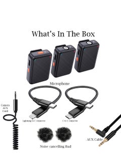 Mi techo Mi techo 2.4G Wireless Lavalier Microphone System, 1 for 2 Live Noise Cancelling Clip On Mic for Mobile Phone and Camera Live Outdoor Interview Conference Recording  - Image 3