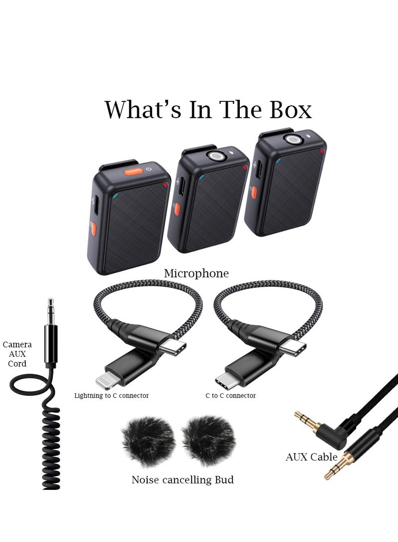 Mi techo 2.4G Wireless Lavalier Microphone System, 1 for 2 Live Noise Cancelling Clip On Mic for Mobile Phone and Camera Live Outdoor Interview Conference Recording - Image 3