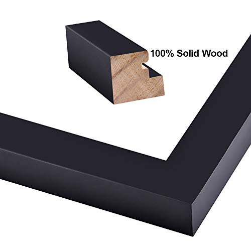 RPJC 5x7 Picture Frames Made of Solid Wood High Definition Glass for Table Top Display and Wall Mounting Photo Frame Black - Image 2