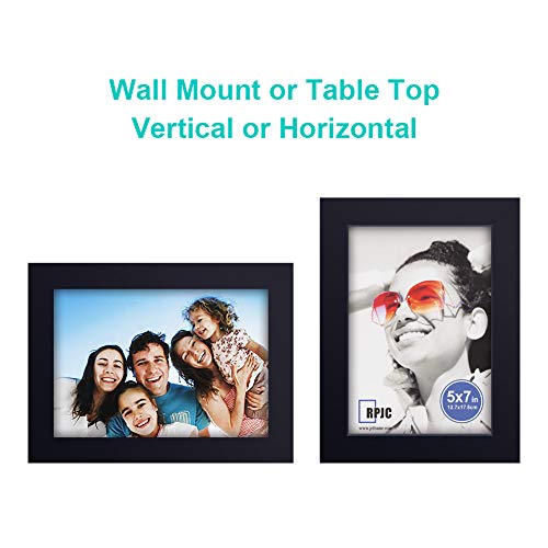 RPJC 5x7 Picture Frames Made of Solid Wood High Definition Glass for Table Top Display and Wall Mounting Photo Frame Black - Image 5