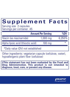 Pure Encapsulations Niacinamide ; Vitamin B3 Supplement To Support Energy Metabolism Joint Mobility And Metabolic Function* ; 90 Capsules  - Image 3
