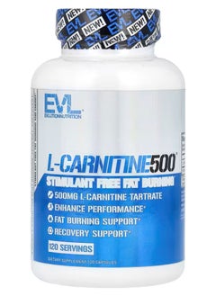 EVLUTION NUTRITION Evolution Nutrition, L-Carnitine500®, 500 mg, 120 Capsules 