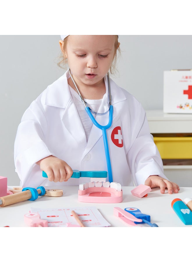 Little Doctor Role Play Stethoscope Doctor Toy Children's Schoolbag Medical Case Nurse Injection Simulation Play-House-Color:TL-bag Dentist Yellow - Image 3