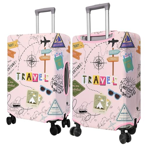 PtRug Travel Luggage Cover Suitcase Protector Fits 1832 Inch Wheel Covers PatternedTravel Related Items Flower Luggage Protector Elastic S - Image 3
