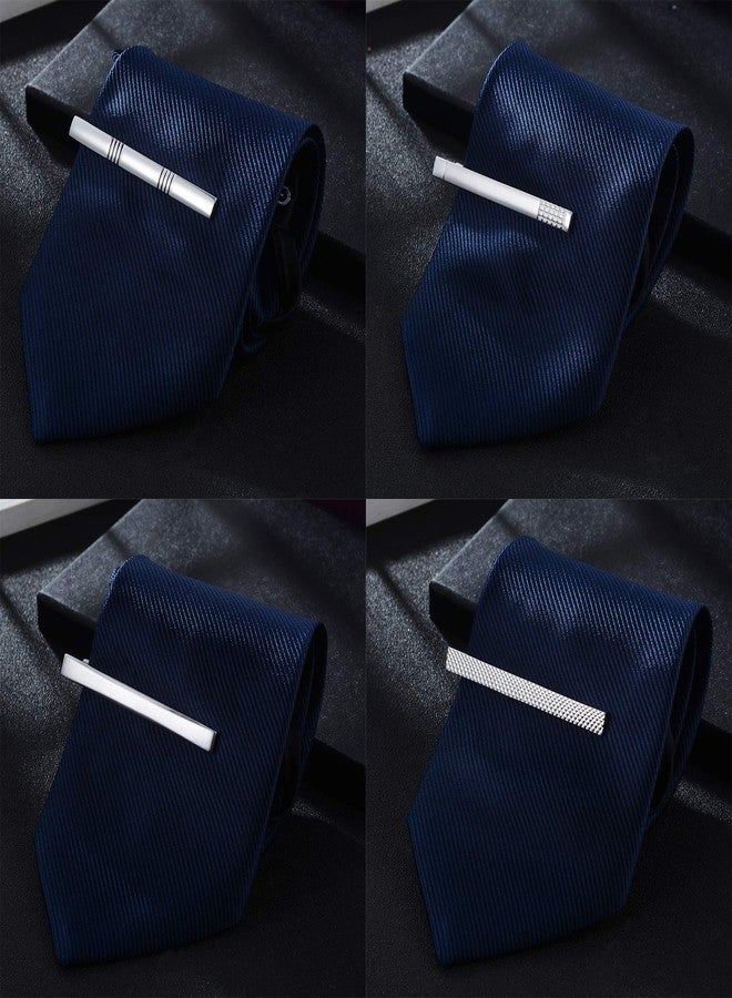 Tornito مجموعة مشابك ربطة عنق Tornito 4 قطع للرجال لمشابك ربطة عنق عادية ورقيقة لمناسبات الزفاف والأعمال للرجال - Image 2