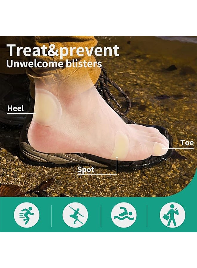 Gel Blister Bandages Blister Cushions - 24Pcs Water Resistant Hydrocolloid Bandages for Heel, Toe & Foot - Blister Pads for Prevention & Recovery - Image 5