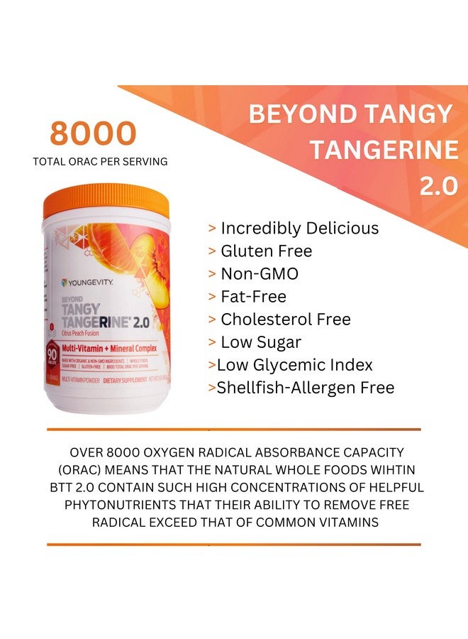 Youngevity Beyond Tangy Tangerine 2.0 Citrus Peach Fusion Multi-Vitamin & Mineral Complex - Made with Natural & Whole Foods | 8,000 ORAC - Image 5