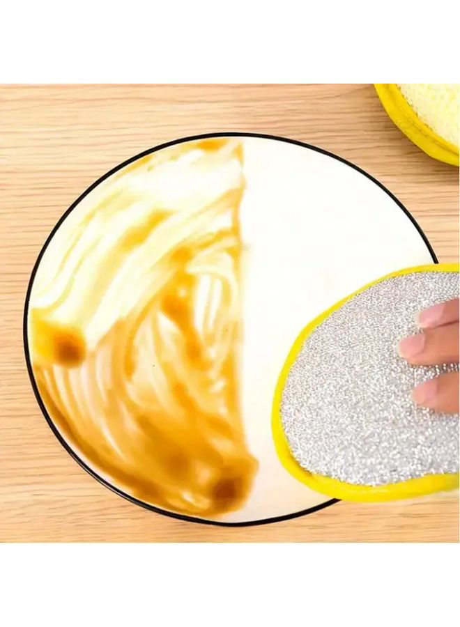 إسفنجات مطبخ متعددة الاستخدامات صفراء 10 قطع قابلة للغسل سكرابرز متينة - Image 4