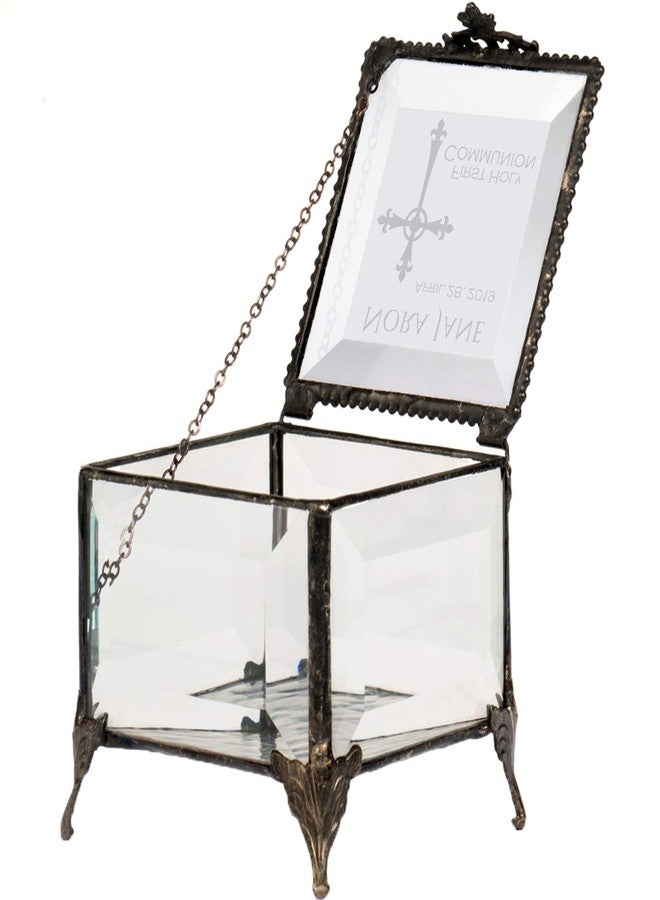 J Devlin Glass Art First Communion Gift for Girls Personalized Clear Beveled Glass Engraved Cross Jewelry Rosary J Devlin Box 326 EB220 - Image 4