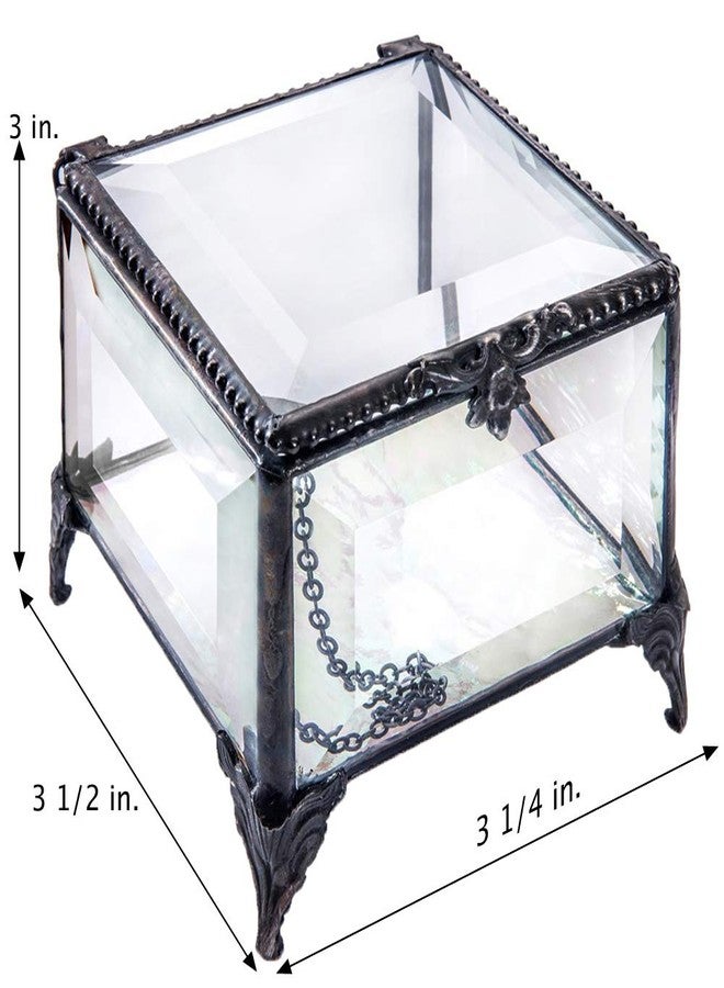 J Devlin Glass Art First Communion Gift for Girls Personalized Clear Beveled Glass Engraved Cross Jewelry Rosary J Devlin Box 326 EB220 - Image 3