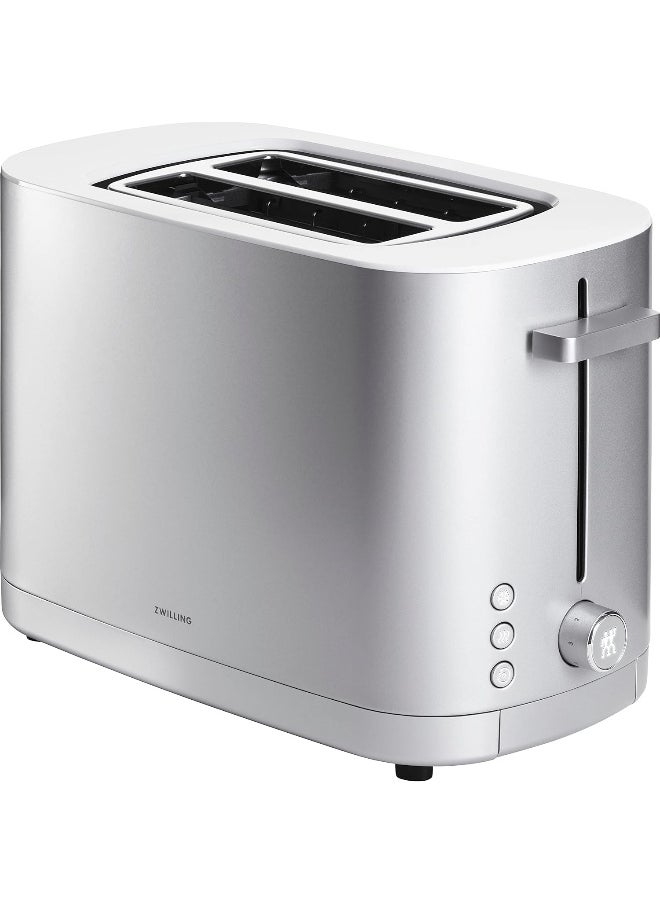 Zwilling ZWILLING Enfinigy 1000 Watt 2 Slot Toaster with Removable Bun Attachment and Removable Crumb Drawer, Silver  - Image 1