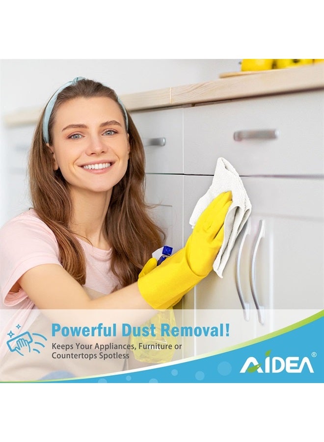 AIDEA Microfiber Cleaning Cloths White-24PK, Absorbent Cleaning Rags, Lint-Free, Scratch-Free, Streak-Free Wash Cloths, Microfiber Cloth, Dish Towels White, Bar Rags(11.5 in.x 11.5 in.) - Image 4