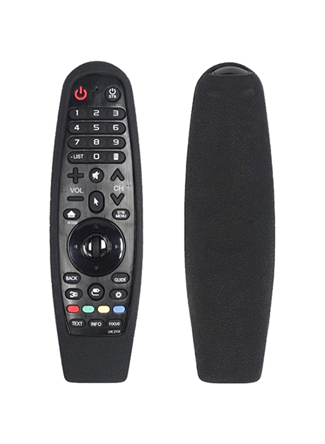 BGM Silicone Protective Cover TV Remote Control Case DELFINO Black Shockproof Protector Non slip Remote Control Cover for LG AN MR600 AN MR650/AN MR18BA Remote Control with Lanyard Smart Home Accessory