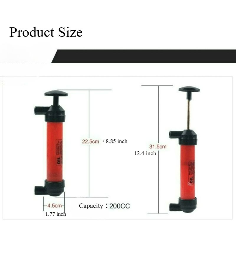 Manual Hand Pump Car Oil Extractor Suction Tool Oil Changer 2 In 1 Sucker Inflator Emergency Compact Design High Suction High Quality Material OPP Bag Packaging 380g - Image 1