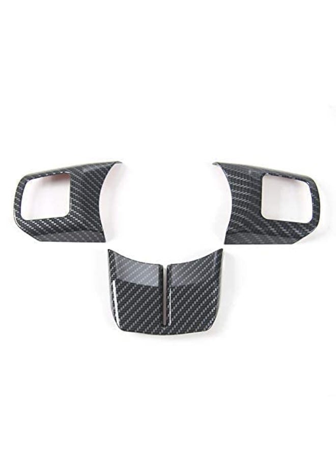 KISSUN Interior Steering Wheel Decoration Trim Kits For Jeep Wrangler 2011-2017 JK Unlimited Patriot Compass & Grand Cherokee 2011-2013 (Carbon fiber texture) - Image 2