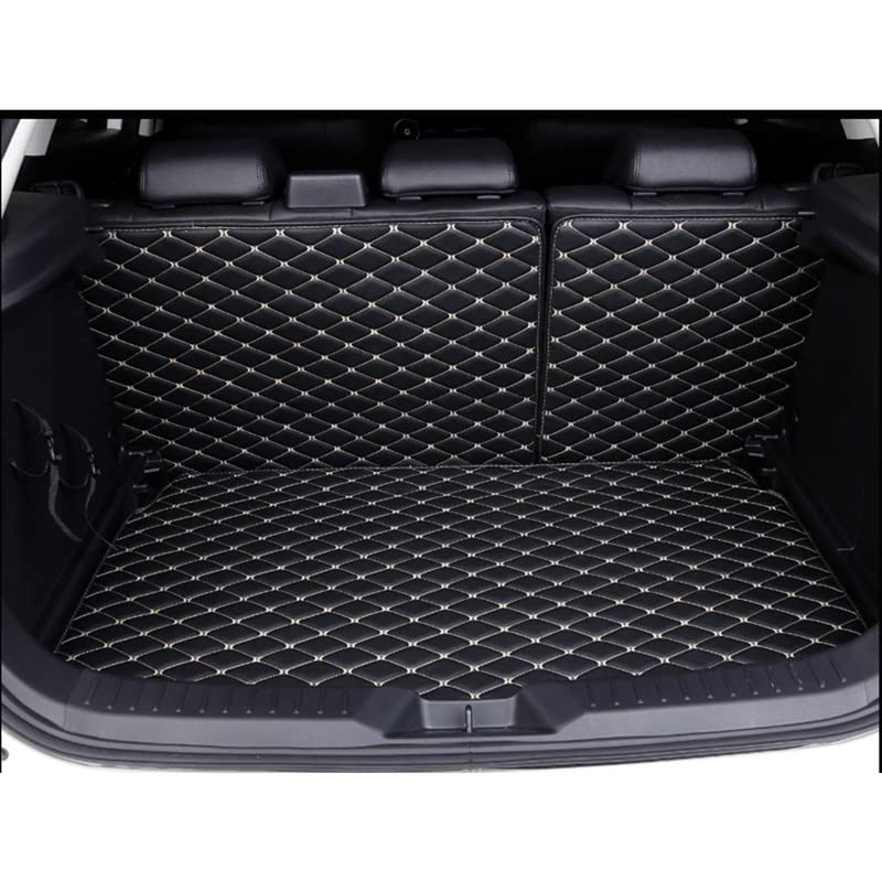 AutoZing 7D Luxury Car Trunk Mat/Dicky/Boot Mat Compatible with Hyundai Alcazar Model Year 2021 Onwards Full Dicky Coverage PU Leatherrete Layer Protection Anti Skid Car Accessories -Black - Image 1