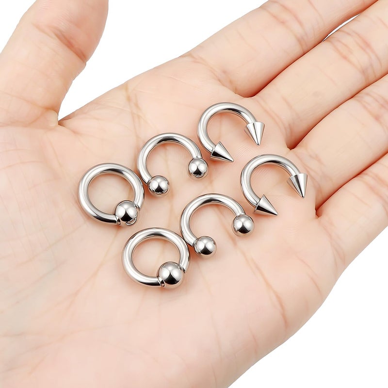 Ocptiy 10G Septum Ring Jewelry Gauges Earrrings Tunnel Plug stretching kit Big Large Septum Nose lip Ring Hoop Stainless Surgical Steel Cartilage Helix Tragus Earring Piercing Jewerly Women Men 10mm - Image 4