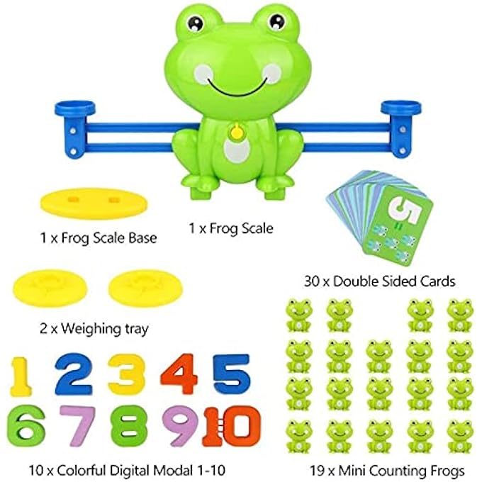 AM ANNA Balance Counting Cool Math Games,Weighing Scale Montessori Educational Math Counting Games & Balance Measuring STEM Toy (Frog) - Image 5