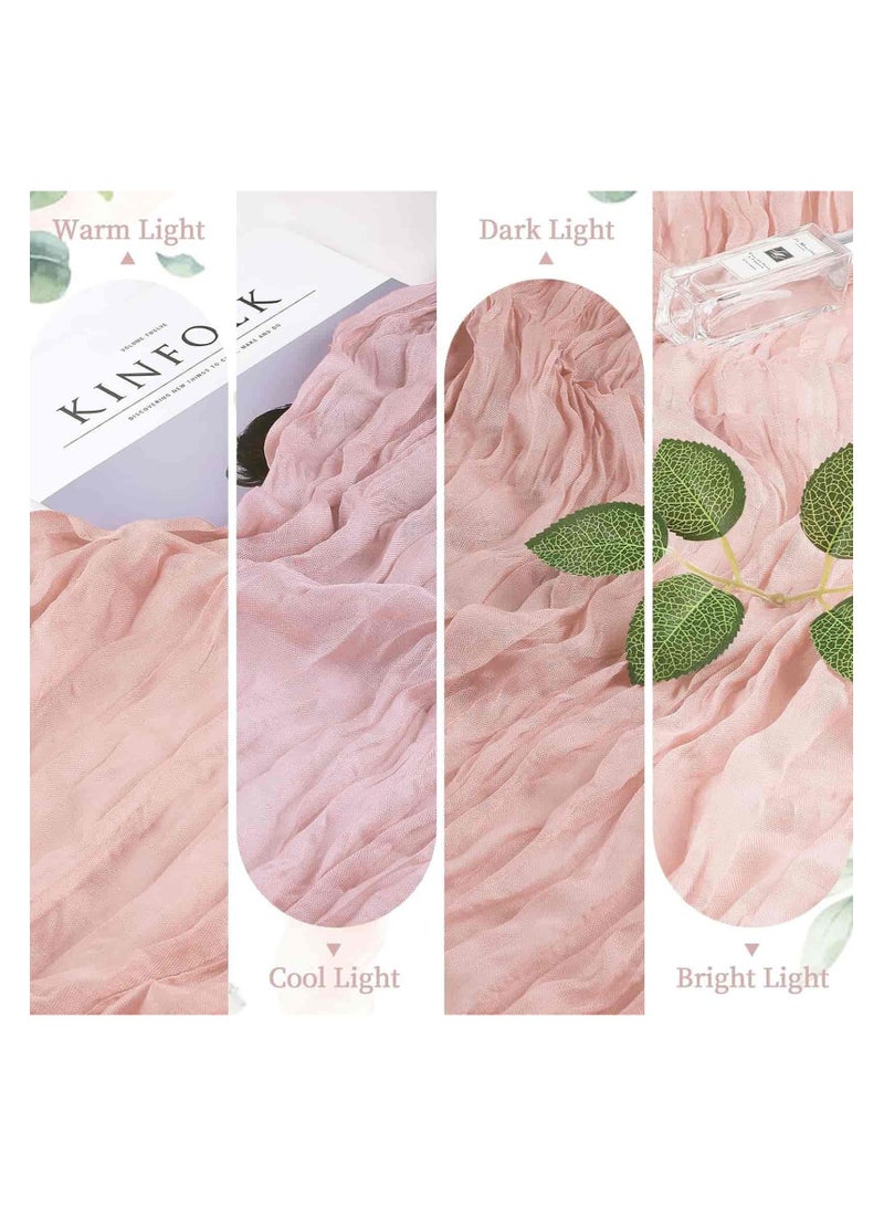 Anmi 90*400cm Table Runner, Boho Tablecloth for Wedding Bridal Baby Shower Birthday Party Decoration Table Centerpiece (Pink) - Image 3