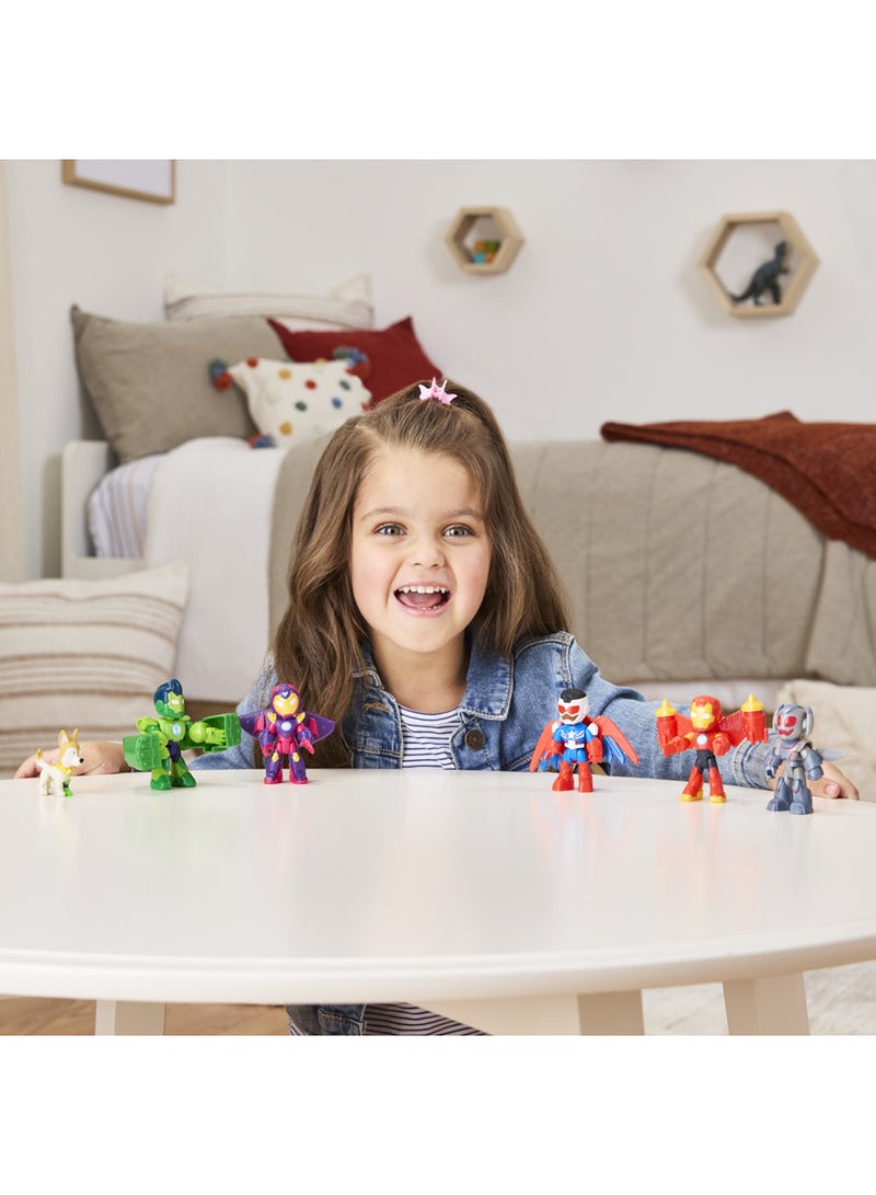 MARVEL مجموعة أبطال مارفل آيرون مان وأصدقائه الرائعين المدعومين، 3 إنش (7.6 سم) تماثيل حركة، مجموعات ألعاب للأولاد والبنات، أعمار 3 سنوات وما فوق - Image 2