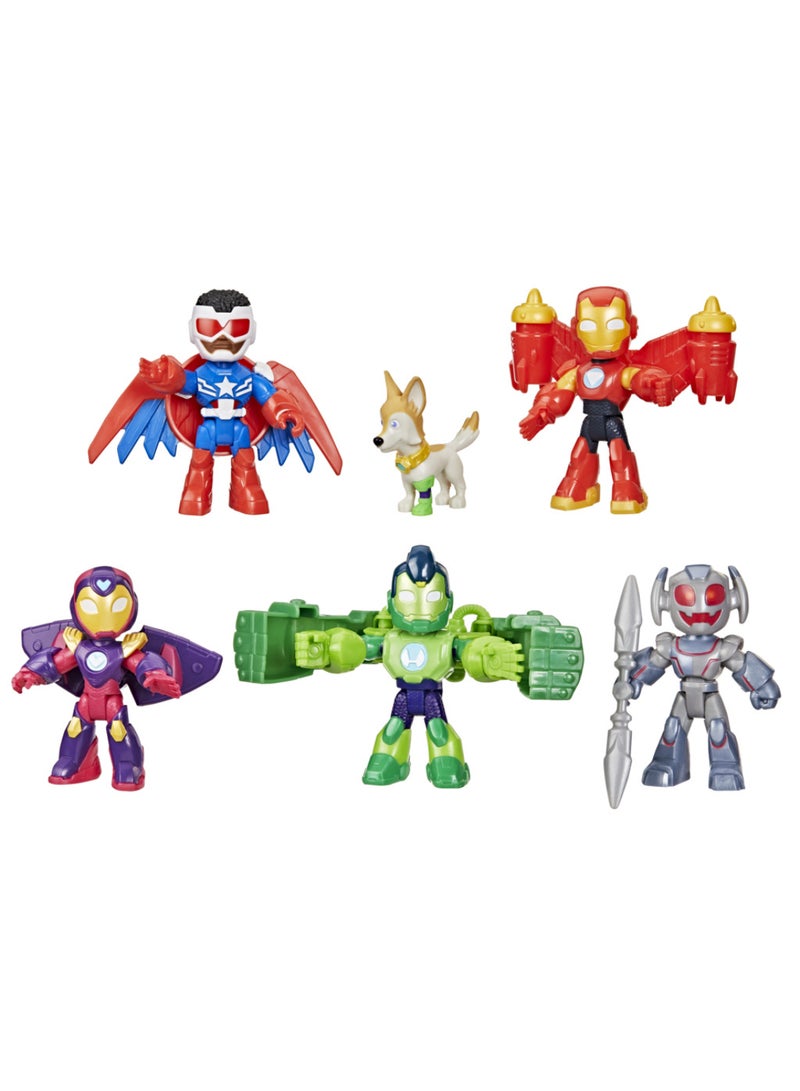 MARVEL مجموعة أبطال مارفل آيرون مان وأصدقائه الرائعين المدعومين، 3 إنش (7.6 سم) تماثيل حركة، مجموعات ألعاب للأولاد والبنات، أعمار 3 سنوات وما فوق - Image 4