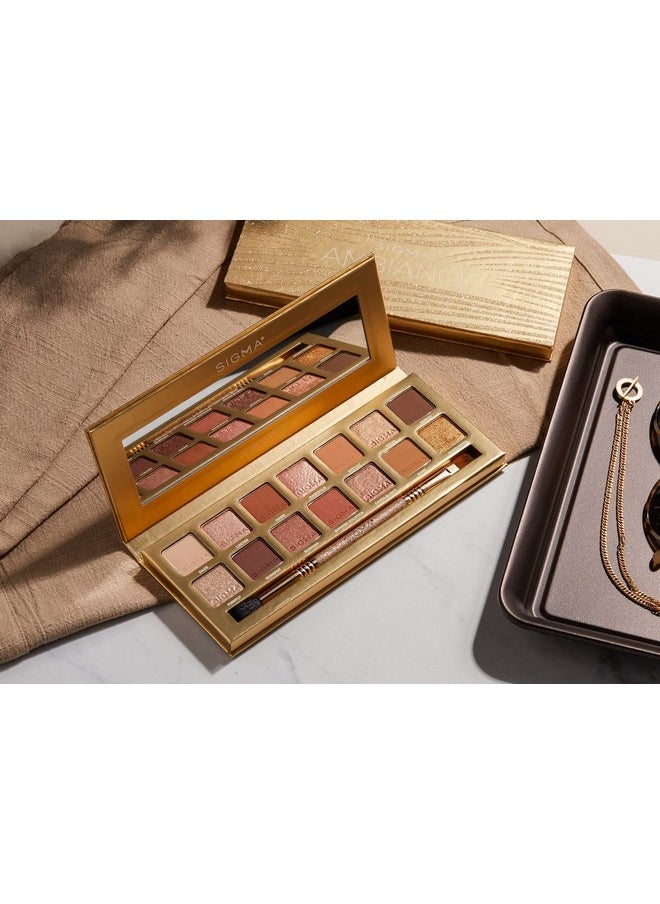 Ambiance Eyeshadow Palette | Luminous, Neutral And Gold Shades | Summer Vibes, Mirror Included