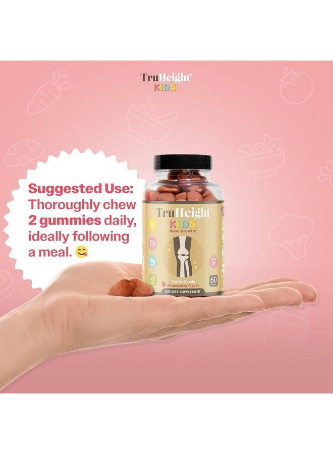 TruHeight Kids Bone Growth Gummies (Strawberry, Ages 2+) All Natural Kids & Toddler Vitamins - Vitamin D, Calcium, K2, Magnesium Multivitamin - Natural Growth & Development, Builds Strong Bones, Vegan - Image 5