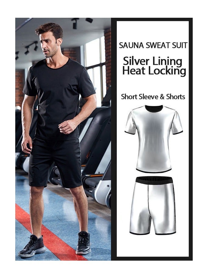 GRKC Sweat Suit for Men | Short Sleeve + Shorts | Sauna Effect - Image 1