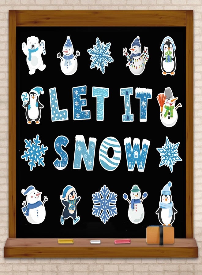 Lucleag 50 PCS Let It Snow Cutouts for Bulletin Board Decorations, Snowman Penguin Snowflakes Paper Cut-Outs Winter Cut Outs for Winter Christmas School Classroom Office Wall Bulletin Board Decor - Image 3